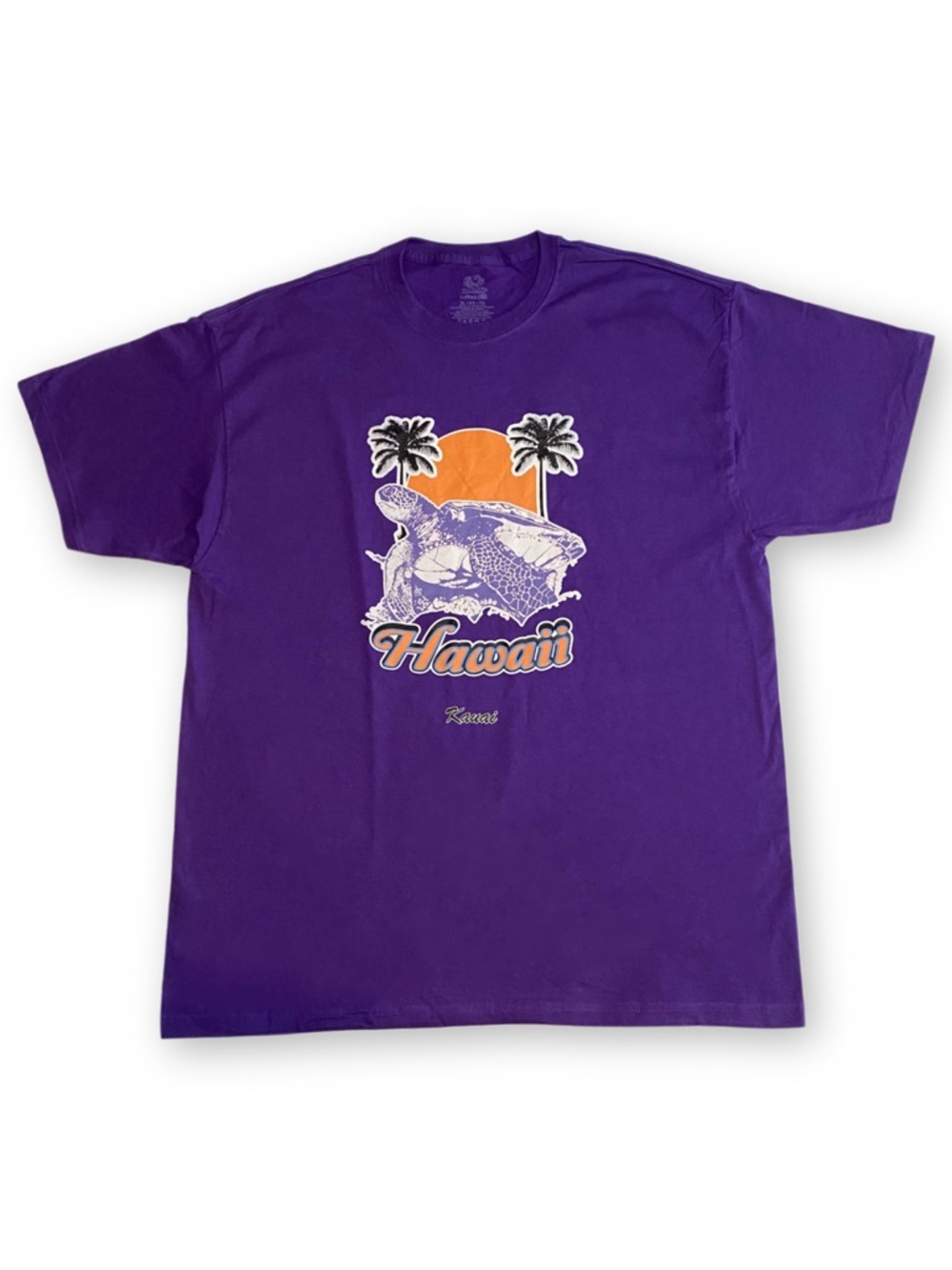 Hawaii Adult XL Kauai Tropical Honu Sea Turtle Purple Graphic T-Shirt